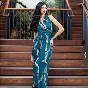 Kahulalea - Jumpsuit Laule’a Teal and Gold